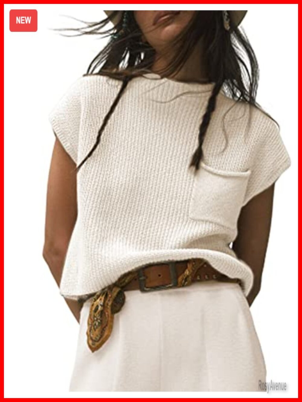 UANEO Womens Short Sleeve Knit Sweater Top Mock Neck Fall